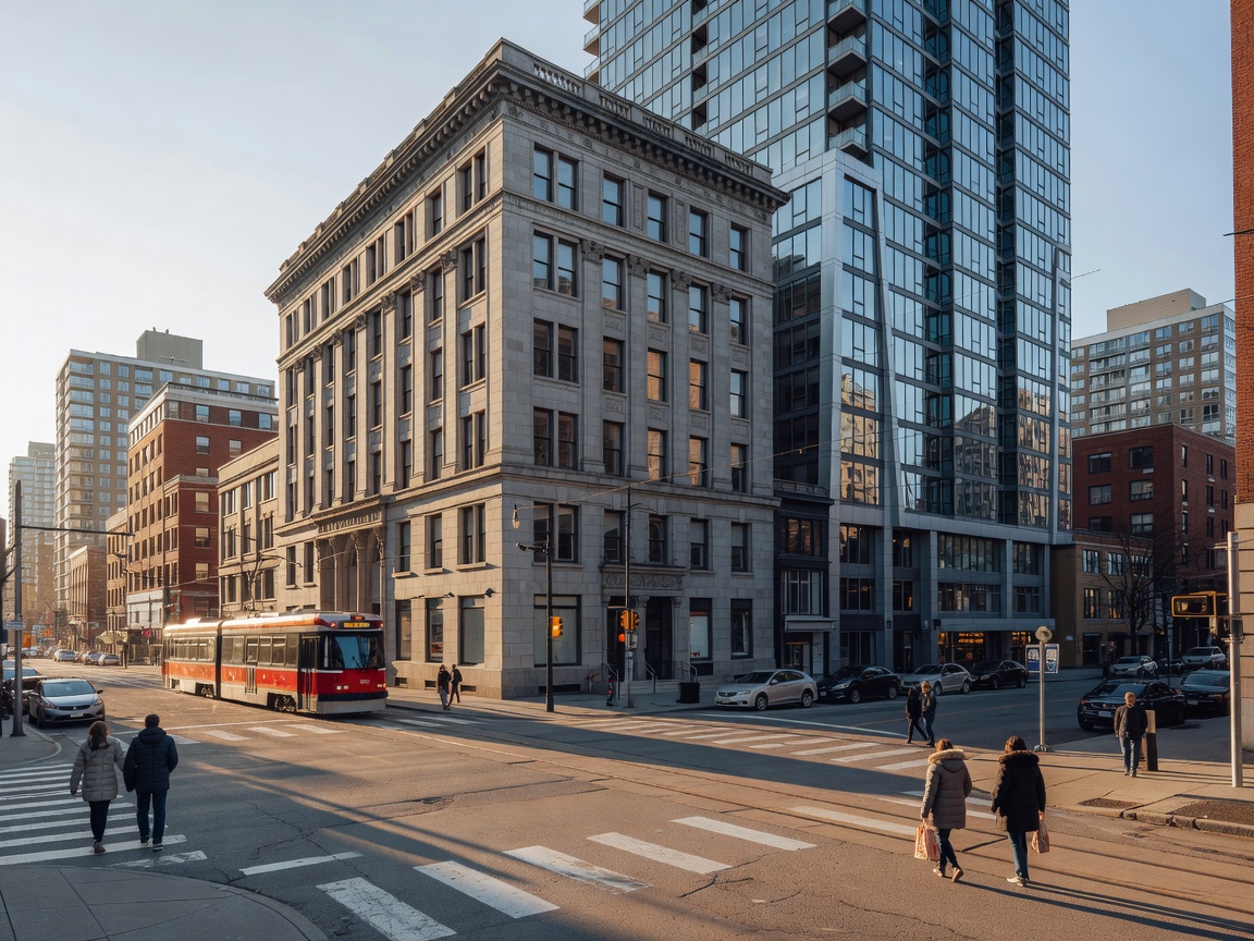 Canadian urban city street with architecture