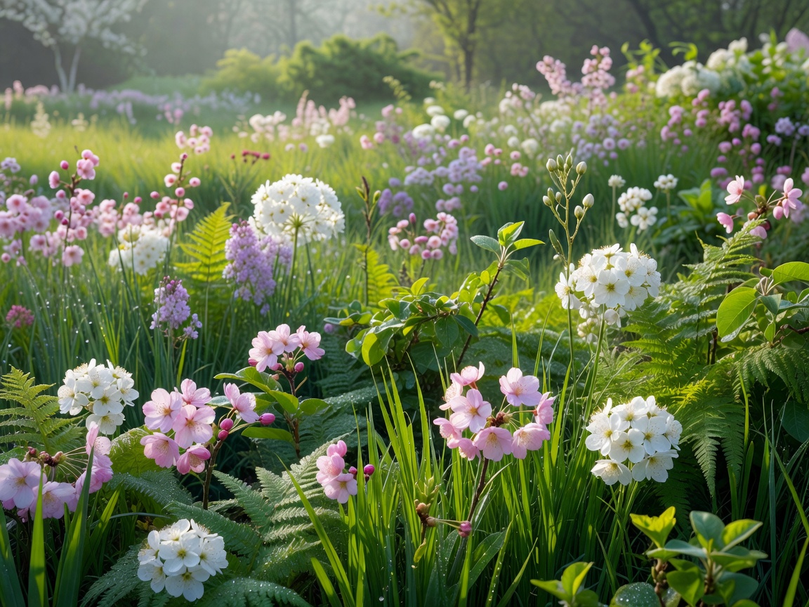 Spring blossoms and fresh greenery